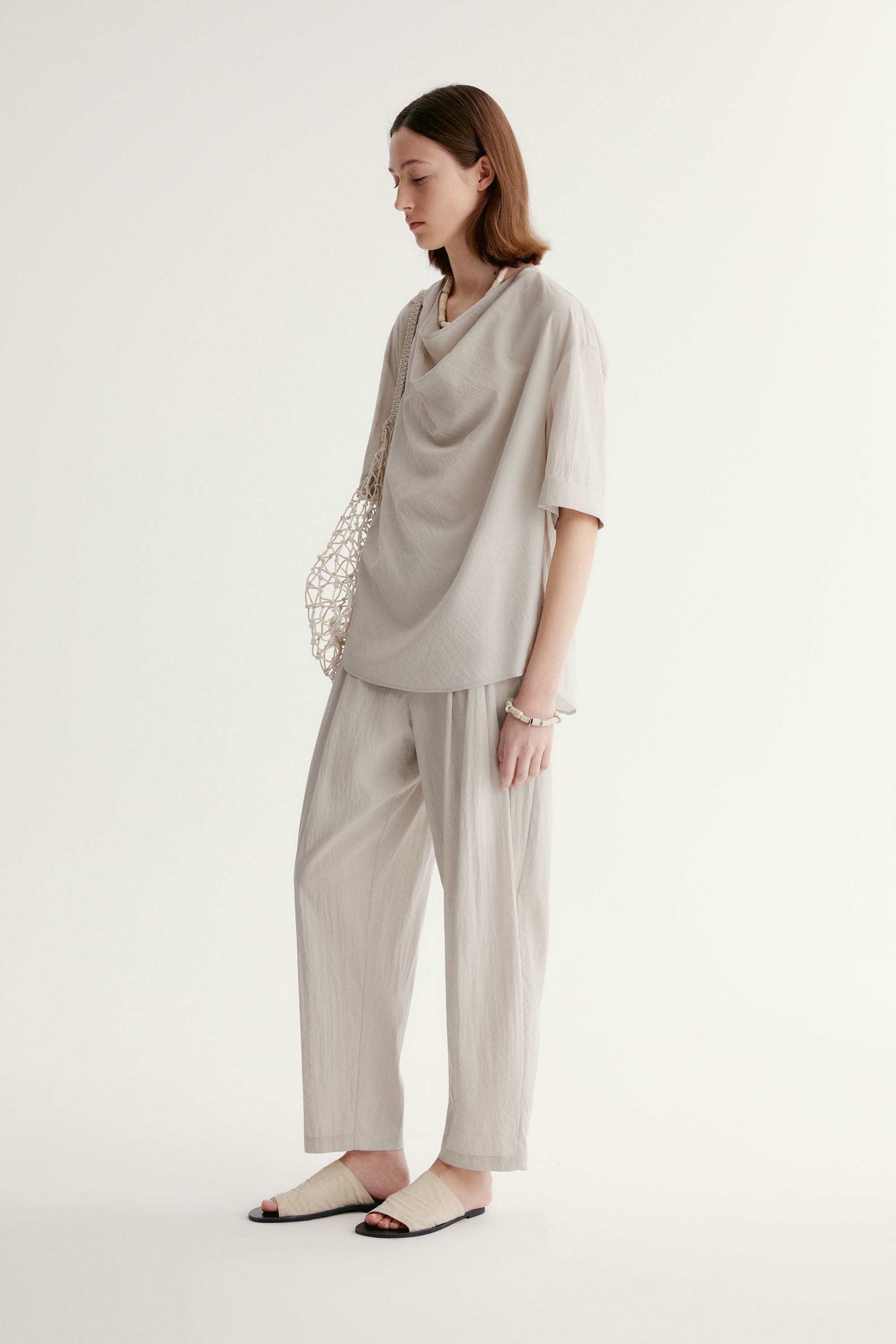 Draped Cowl-neck Top
