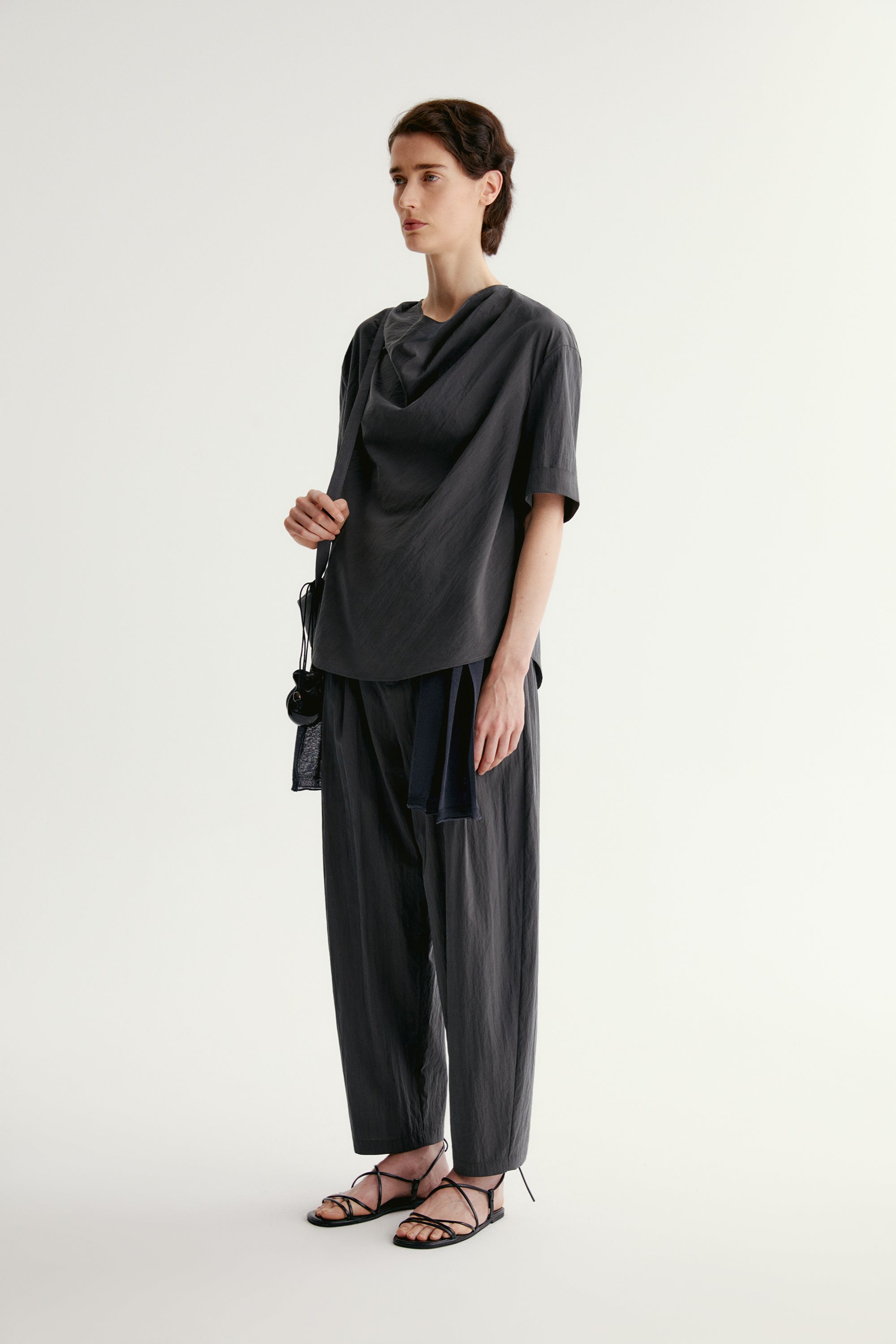 Draped Cowl-neck Top