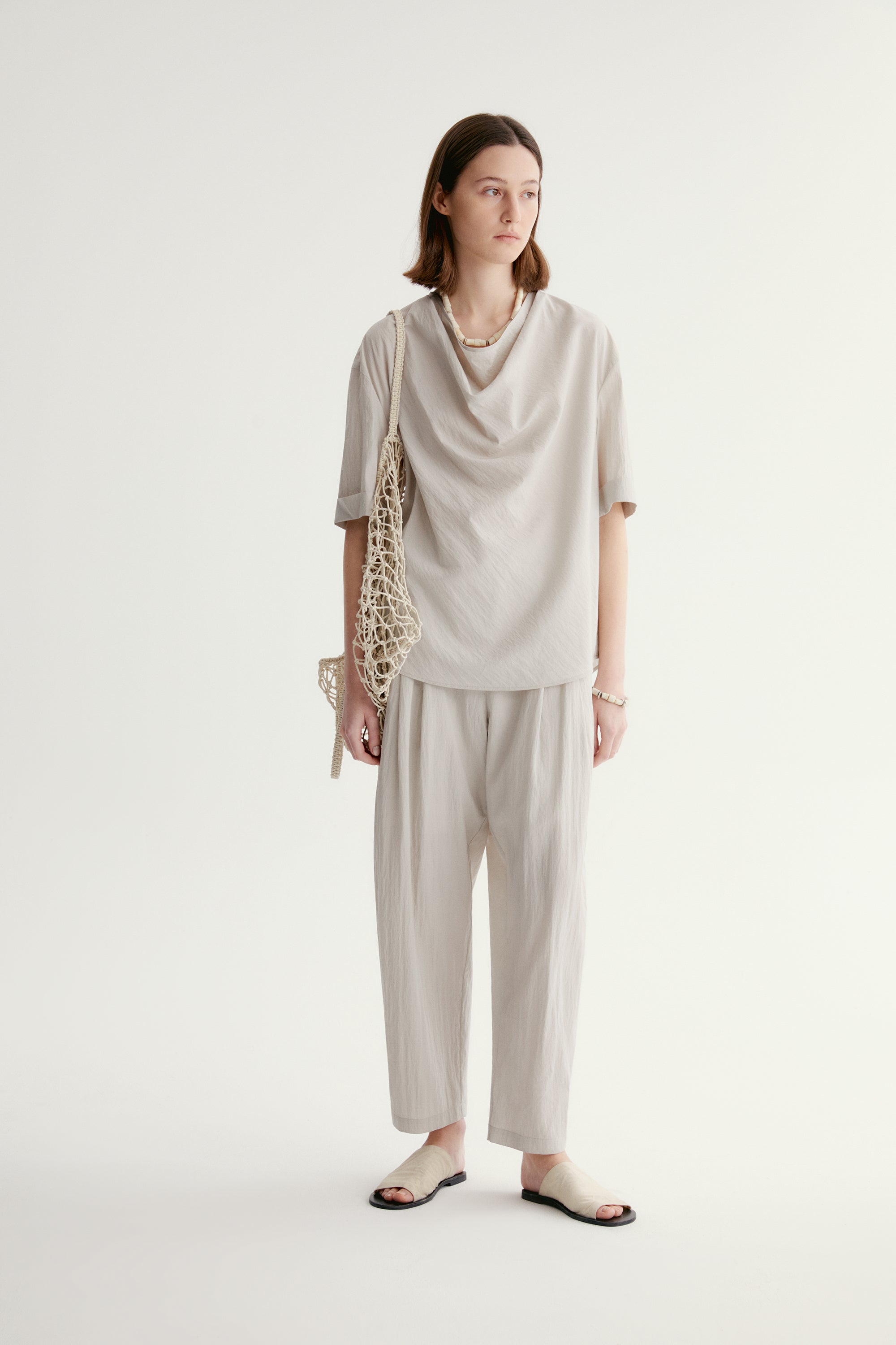 Draped Cowl-neck Top