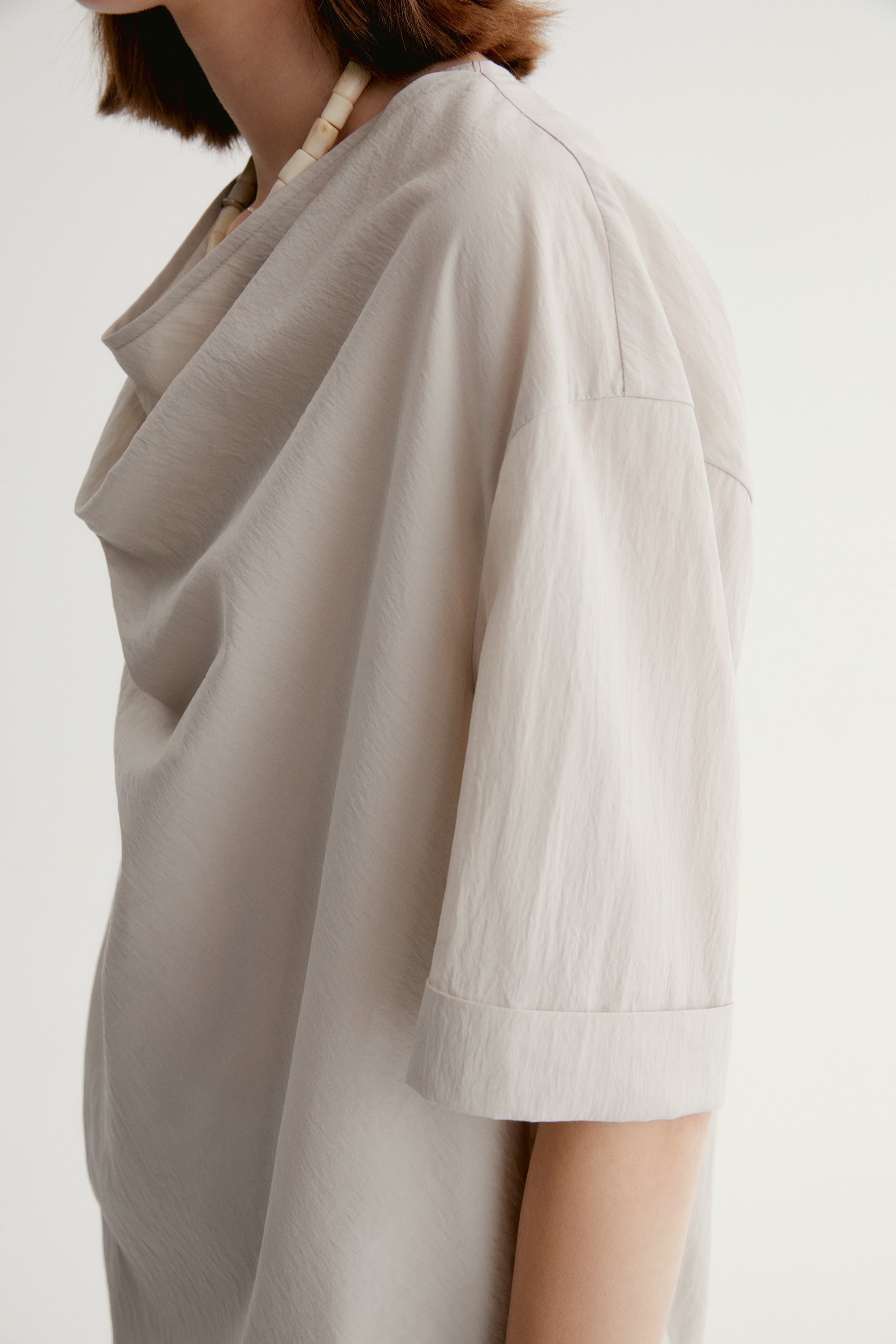 Draped Cowl-neck Top