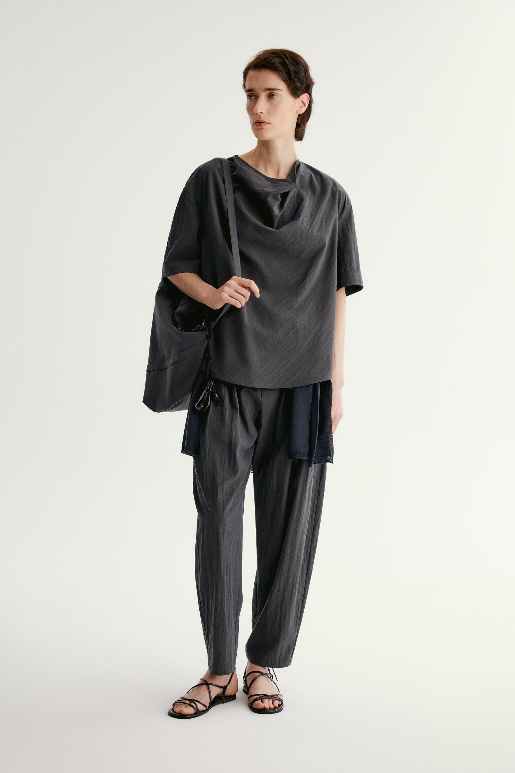 Draped Cowl-neck Top
