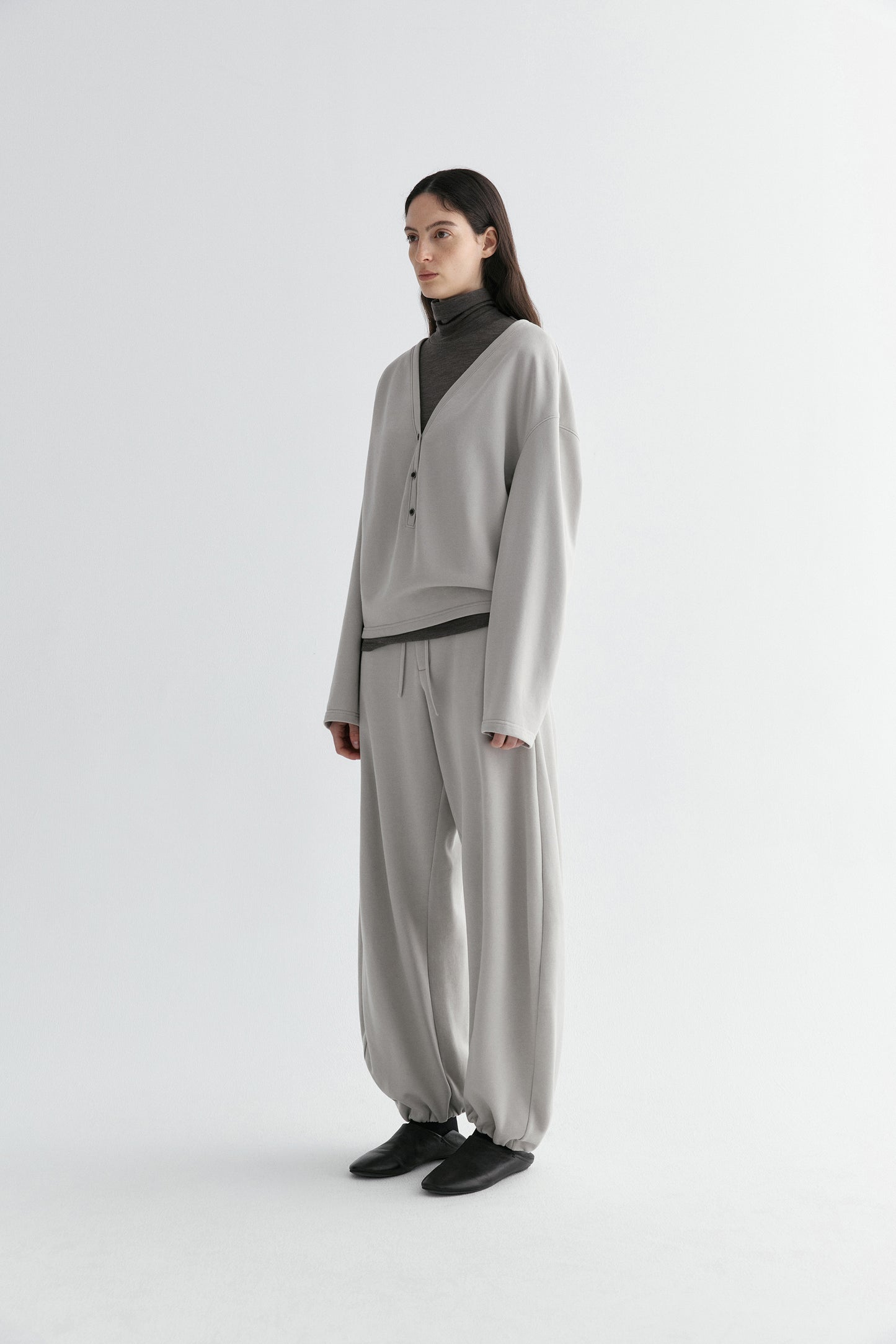 Half-placket Cocoon Sweatshirt