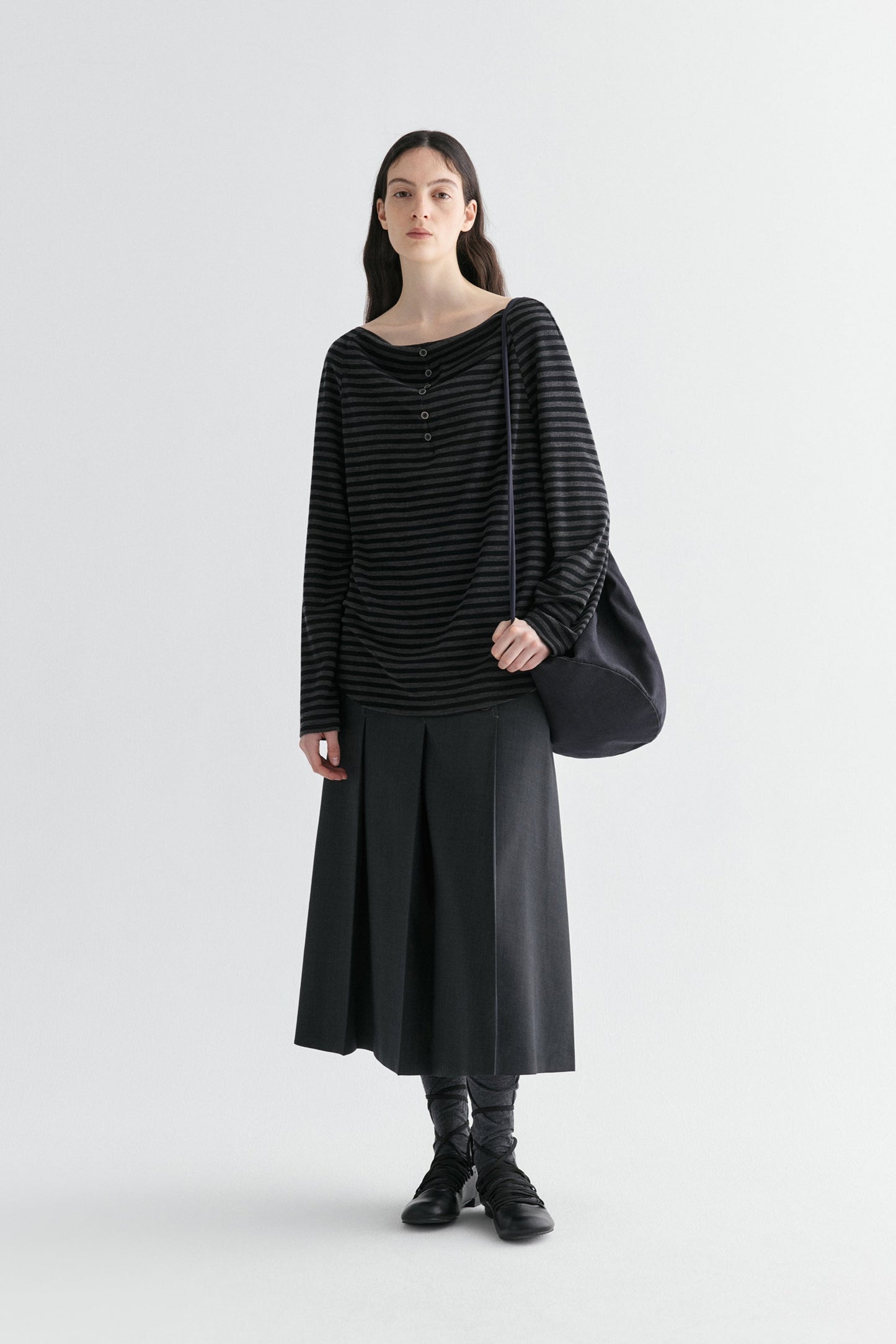 Merino Wool Pleated Skirt