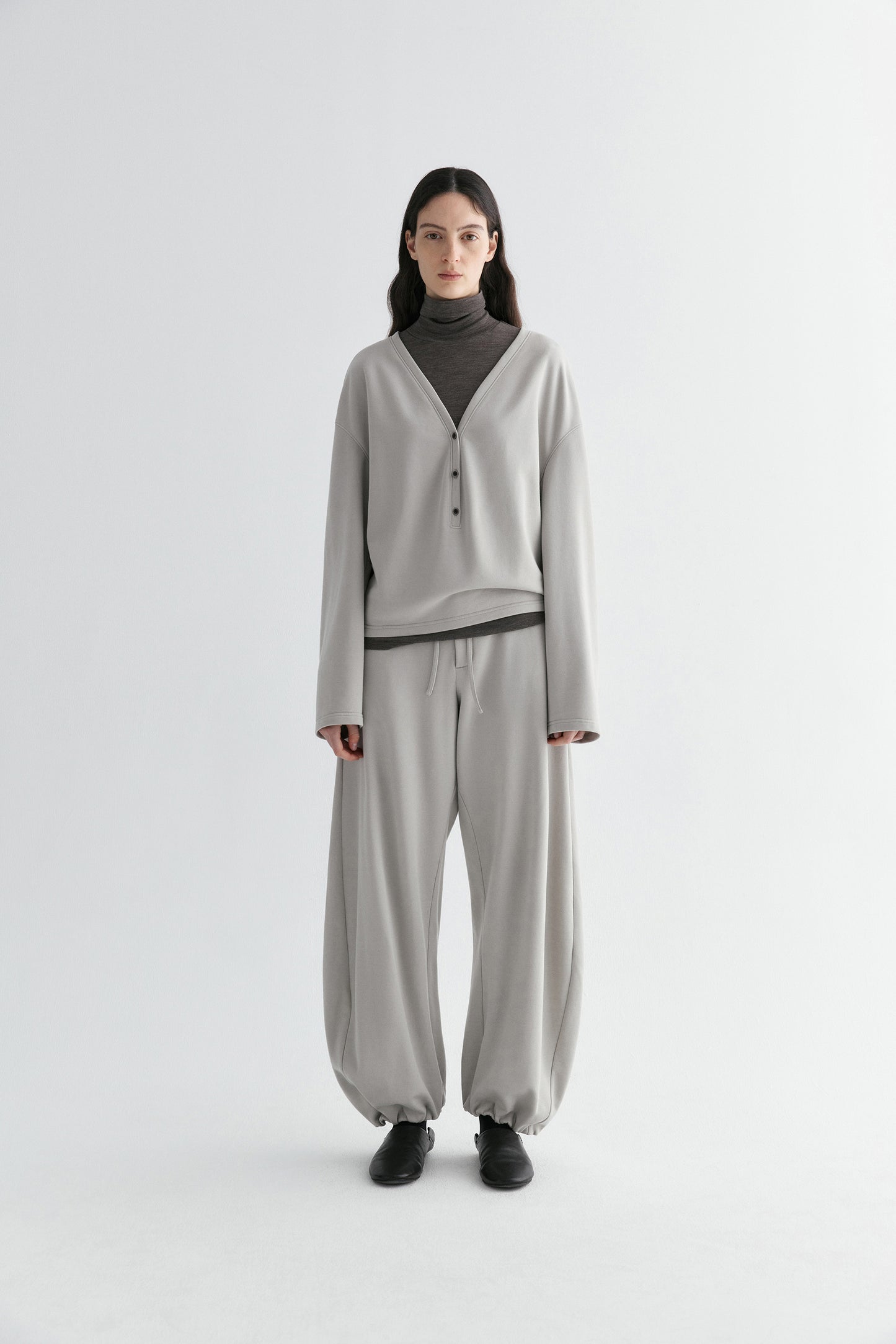 Half-placket Cocoon Sweatshirt