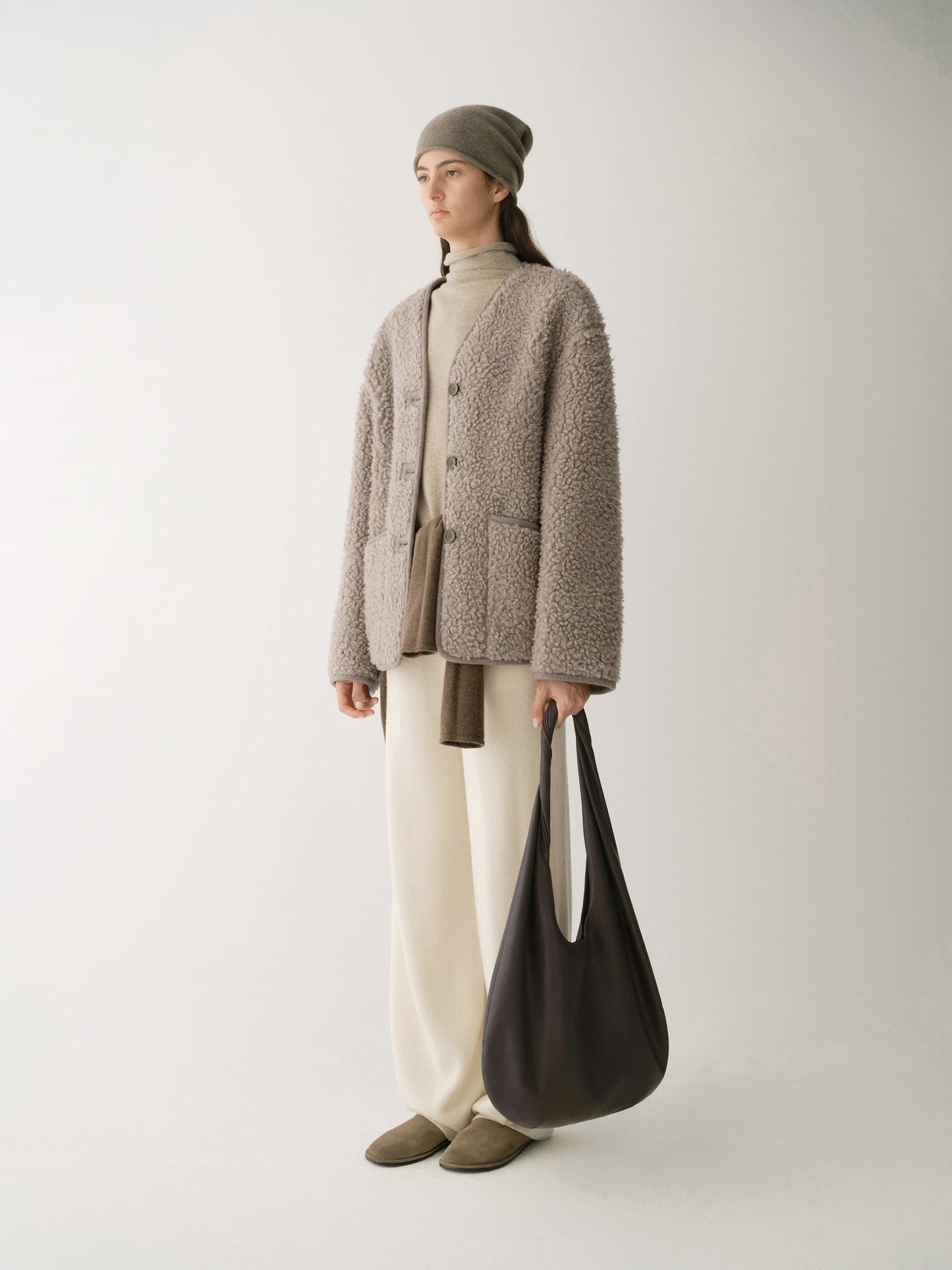 Large Knot-detail Shoulder Moon Bag