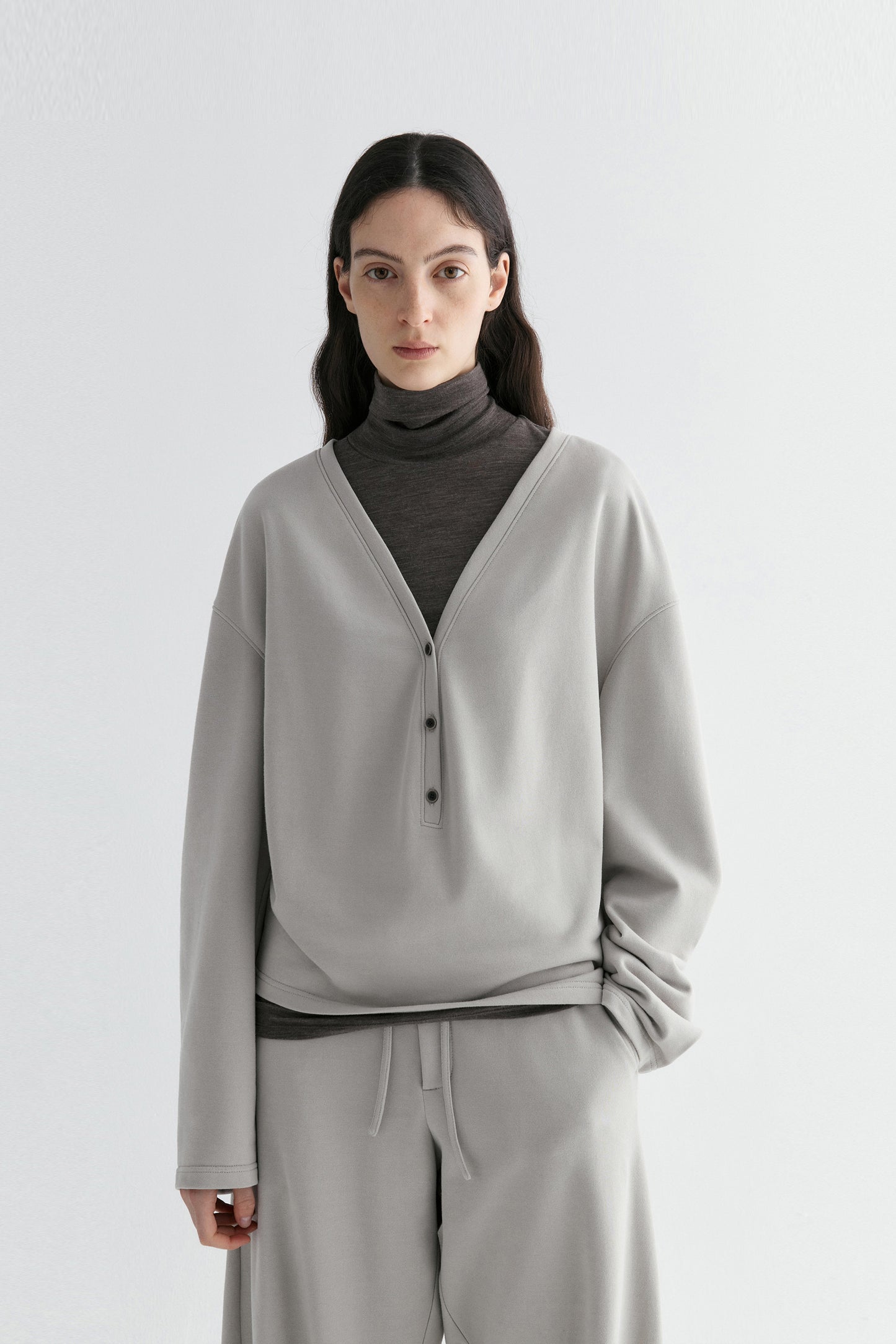 Half-placket Cocoon Sweatshirt