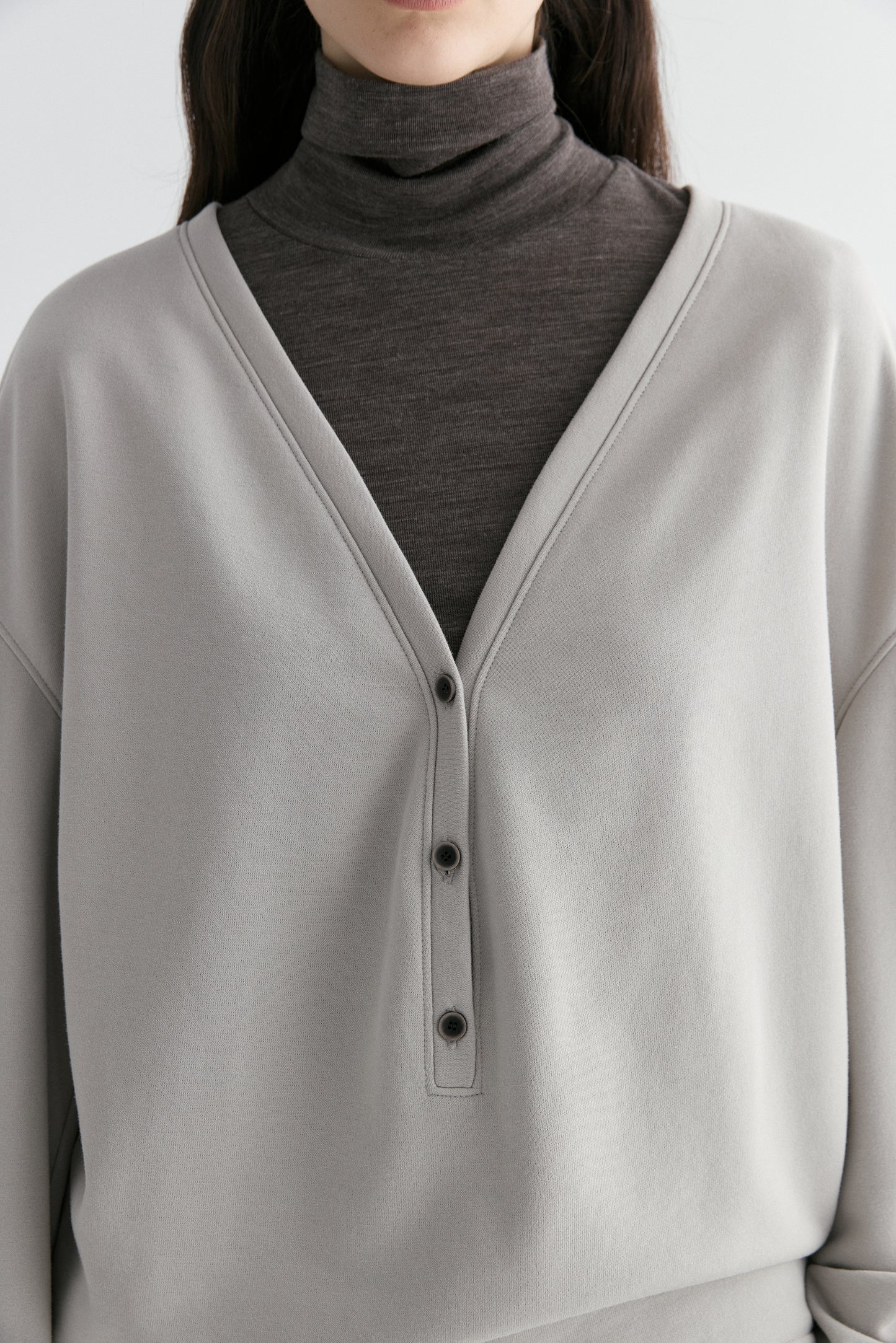 Half-placket Cocoon Sweatshirt