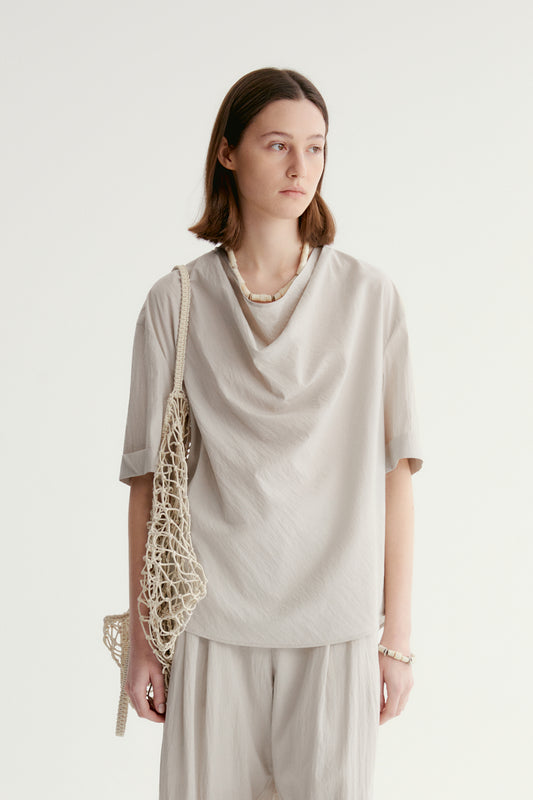 Draped Cowl-neck Top