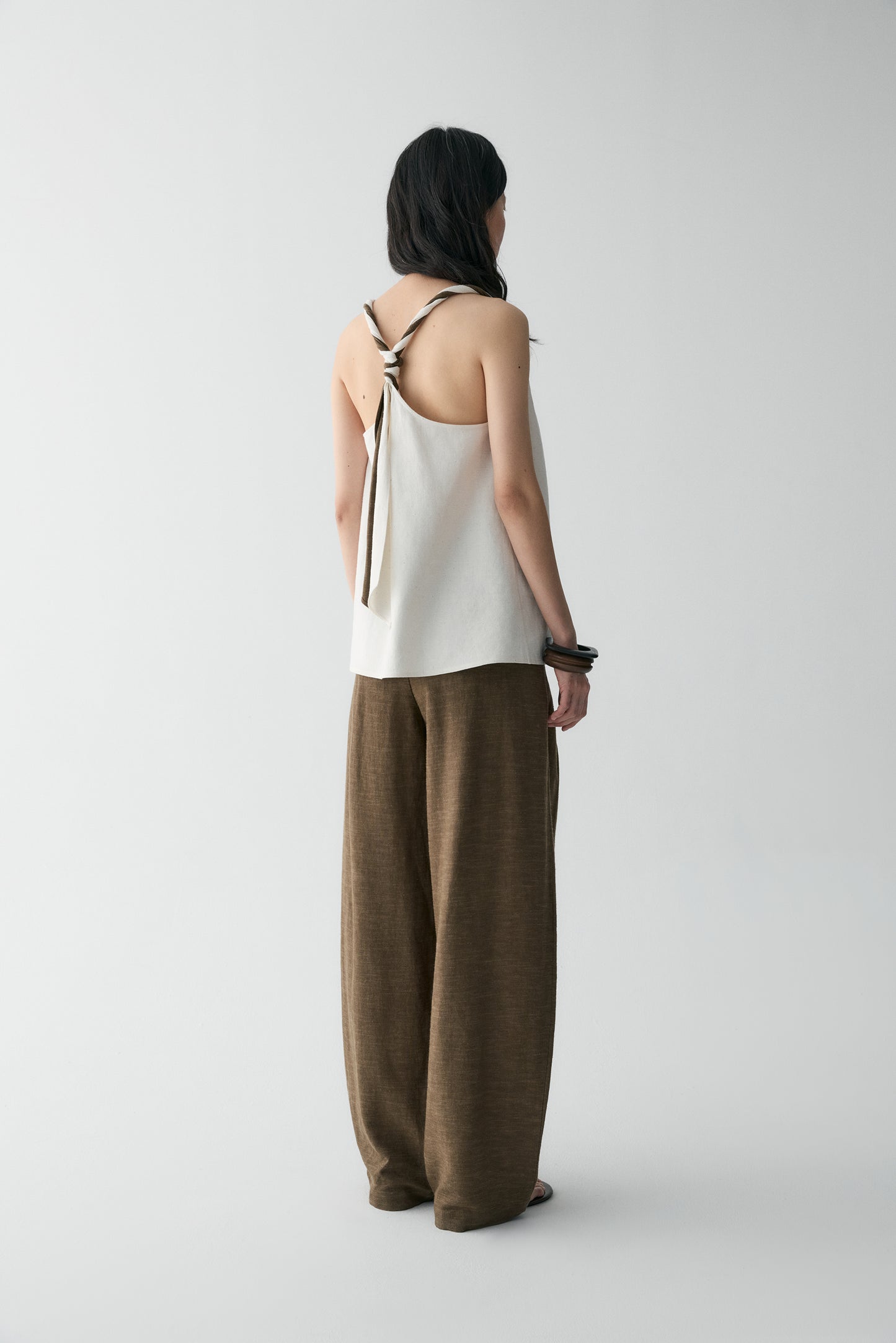 Pleated Straight-leg Pants