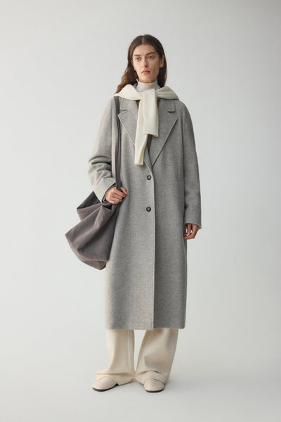 n*k様 【YLEVE 】WOOL ALPACA REVERSIBLE COAT Reversible Baby Alpaca Soft Coat Blue