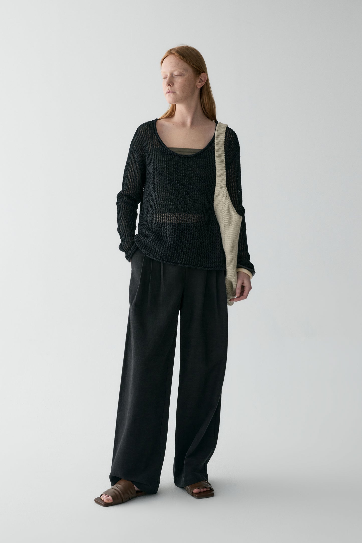 Pleated Straight-leg Pants