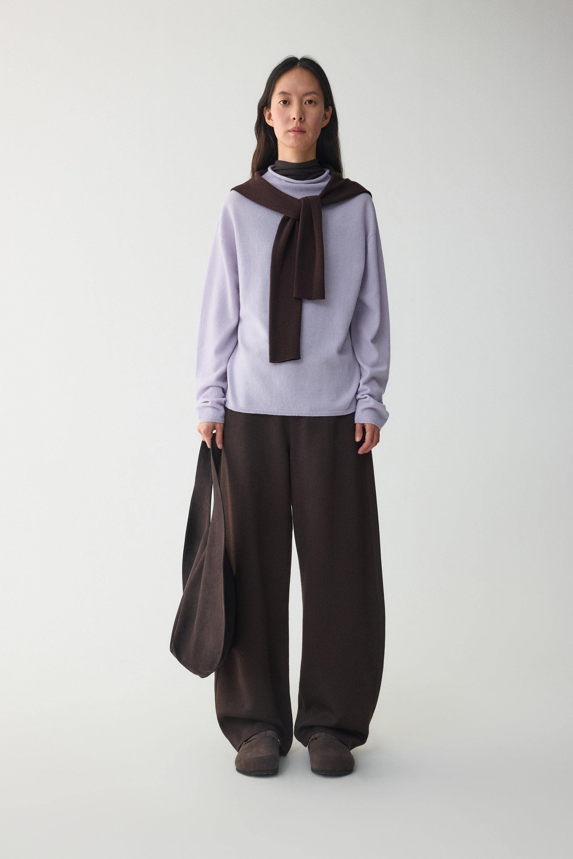 Pantalon de baril en laine à serre